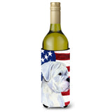 Usa American Flag With Boxer Wine Bottle Beverage Insulator Beverage Insulator Hugger Ss4036Literk