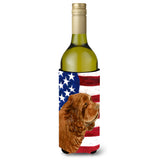 Usa American Flag With Sussex Spaniel Wine Bottle Beverage Insulator Beverage Insulator Hugger