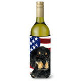 Usa American Flag With Gordon Setter Wine Bottle Beverage Insulator Beverage Insulator Hugger