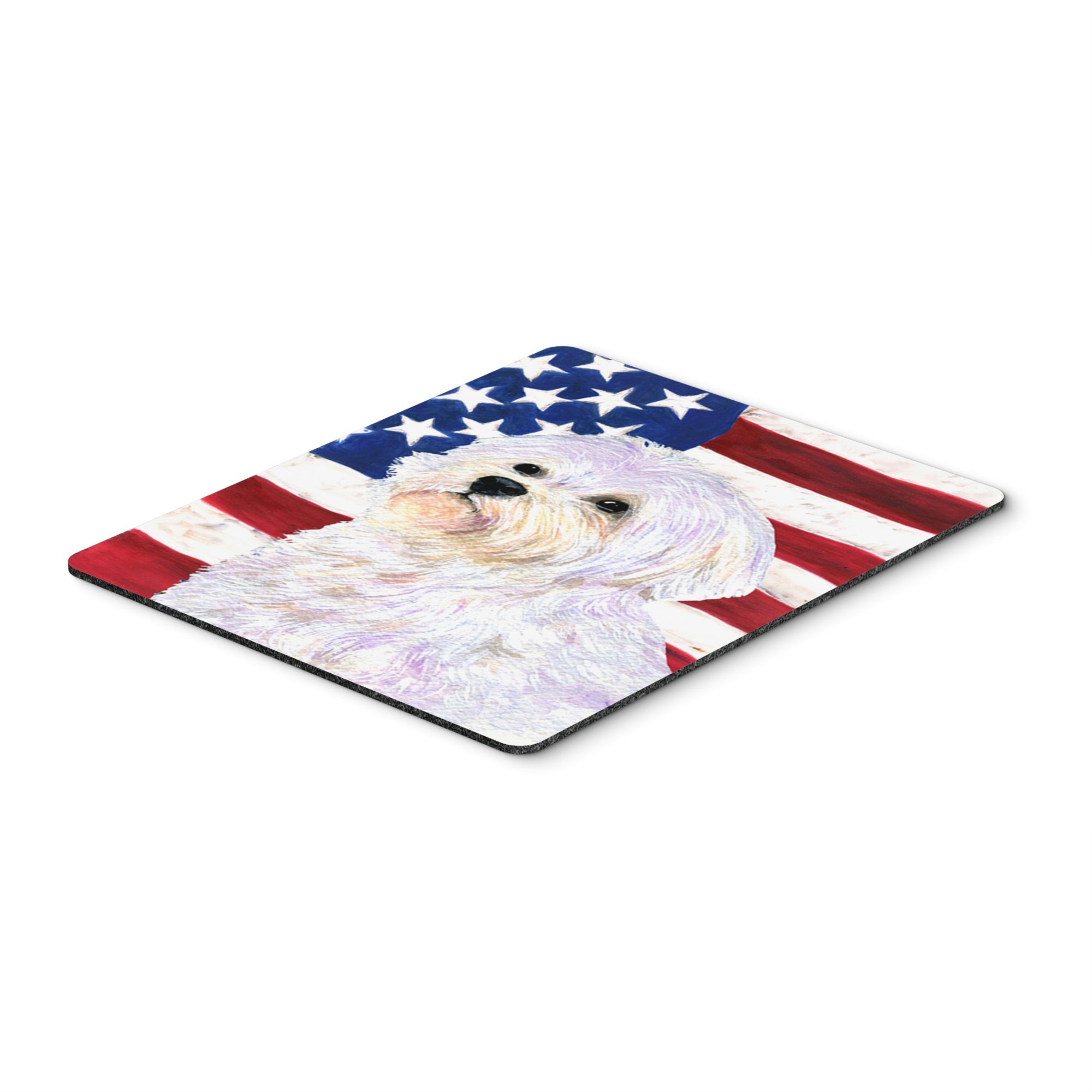 Caroline'S Treasures Mouse/Hot Pad/Trivet, Usa American Flag With Maltese (Ss4043Mp)