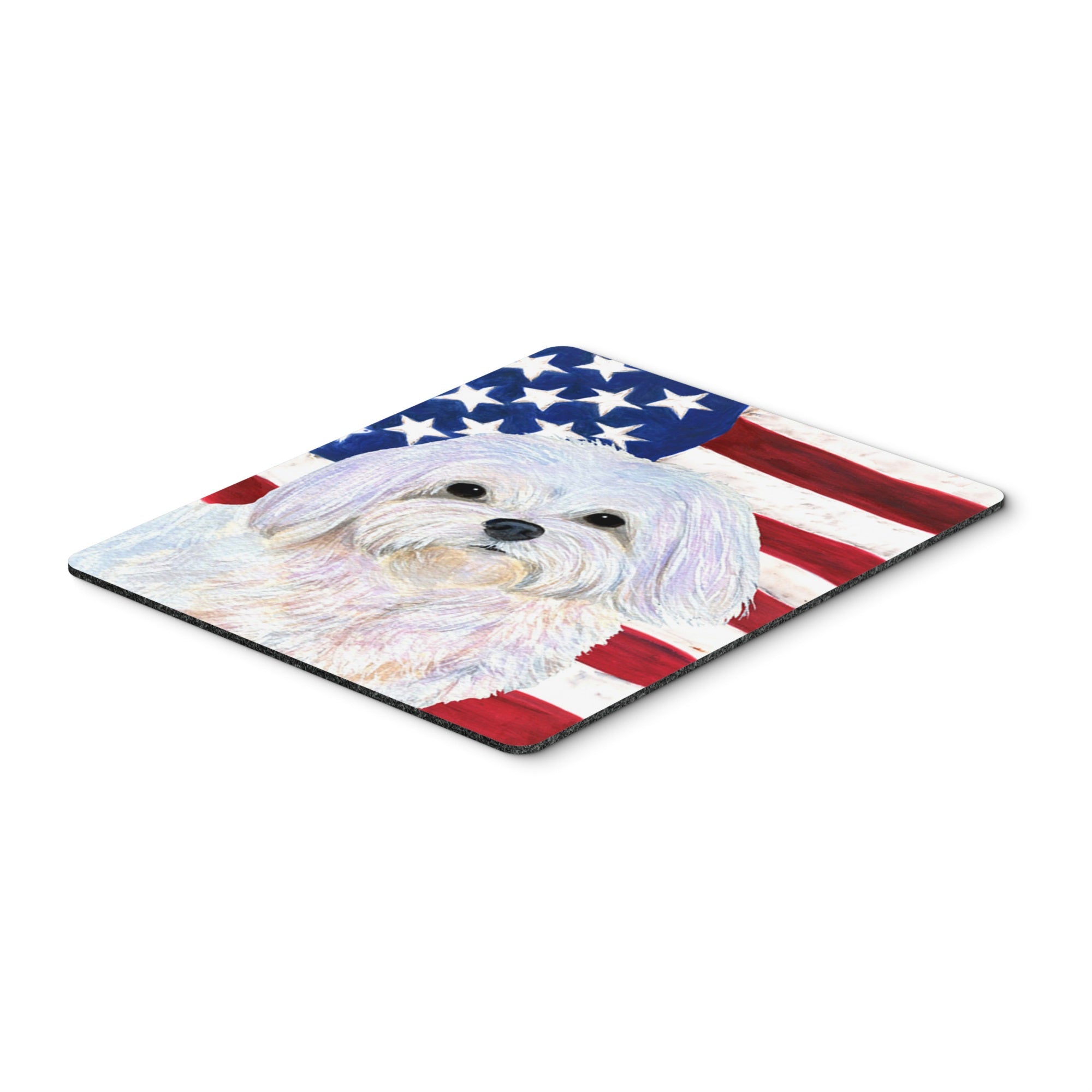 Caroline'S Treasures Mouse/Hot Pad/Trivet, Usa American Flag With Maltese (Ss4044Mp)