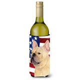 Usa American Flag With French Bulldog Wine Bottle Beverage Insulator Beverage Insulator Hugger Ss4047Literk