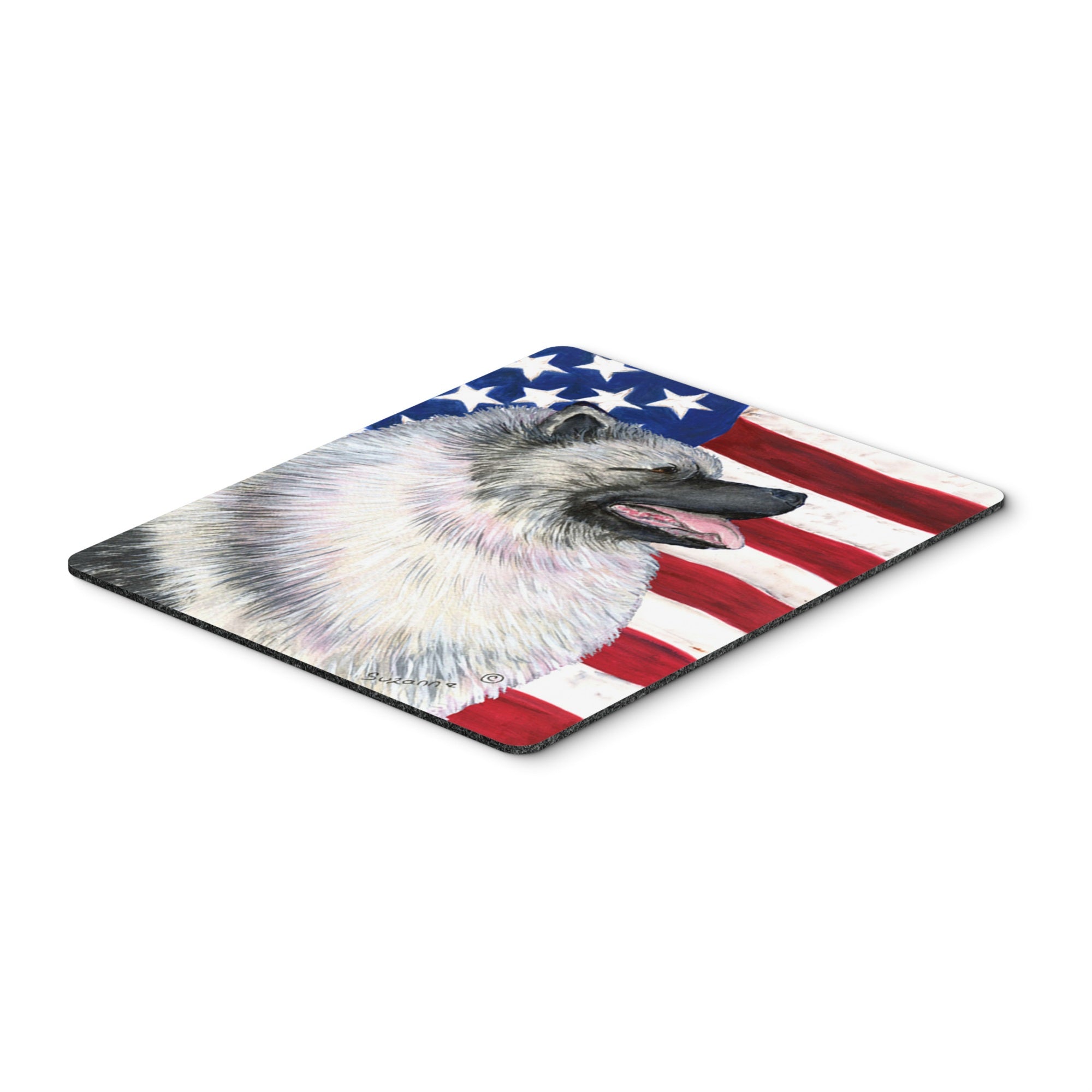 Caroline'S Treasures Mouse/Hot Pad/Trivet, Usa American Flag With Keeshond (Ss4051Mp)