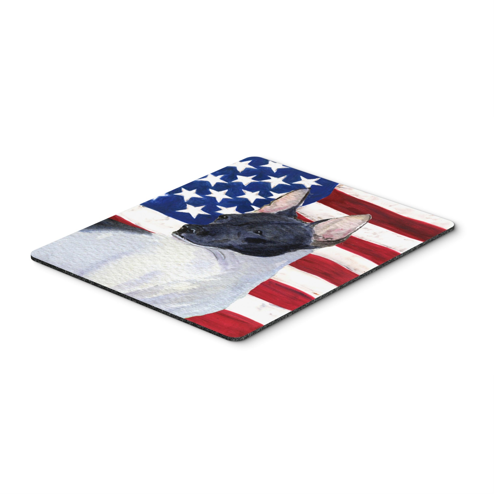 Caroline'S Treasures Mouse/Hot Pad/Trivet, Usa American Flag With Rat Terrier (Ss4054Mp)