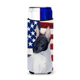 Usa American Flag With Rat Terrier Ultra Beverage Insulators For Slim Cans Ss4054Muk