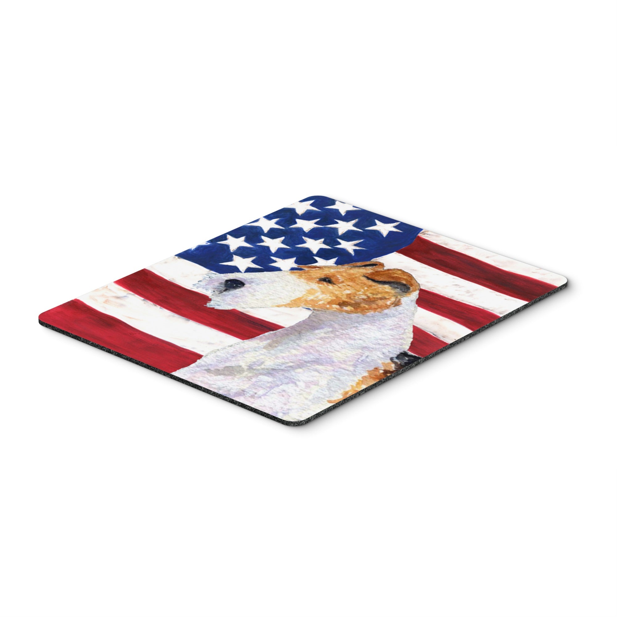 Caroline'S Treasures Mouse/Hot Pad/Trivet, Usa American Flag With Fox Terrier (Ss4057Mp)