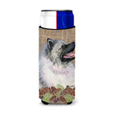 Keeshond On Faux Burlap With Pine Cones Ultra Beverage Insulators For Slim Cans Ss4080Muk