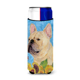 French Bulldog In Summer Flowers Ultra Beverage Insulators For Slim Cans Ss4118Muk