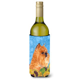 Brussels Griffon In Summer Flowers Wine Bottle Beverage Insulator Beverage Insulator Hugger
