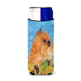 Brussels Griffon In Summer Flowers Ultra Beverage Insulators For Slim Cans Ss4127Muk