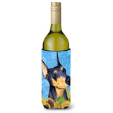 Doberman In Summer Flowers Wine Bottle Beverage Insulator Beverage Insulator Hugger Ss4128Literk
