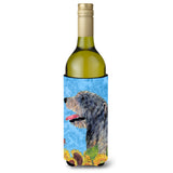 Irish Wolfhound In Summer Flowers Wine Bottle Beverage Insulator Beverage Insulator Hugger