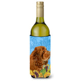 Sussex Spaniel In Summer Flowers Wine Bottle Beverage Insulator Beverage Insulator Hugger
