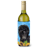 Affenpinscher In Summer Flowers Wine Bottle Beverage Insulator Beverage Insulator Hugger