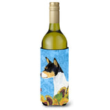 Basenji In Summer Flowers Wine Bottle Beverage Insulator Beverage Insulator Hugger