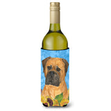 Bullmastiff In Summer Flowers Wine Bottle Beverage Insulator Beverage Insulator Hugger
