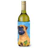 Bullmastiff In Summer Flowers Wine Bottle Beverage Insulator Beverage Insulator Hugger Ss4153Literk