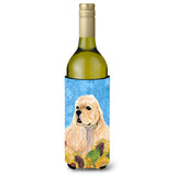 Cocker Spaniel In Summer Flowers Wine Bottle Beverage Insulator Beverage Insulator Hugger