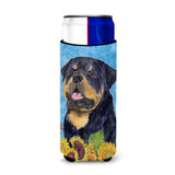 Rottweiler In Summer Flowers Ultra Beverage Insulators For Slim Cans Ss4158Muk