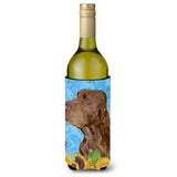 Field Spaniel In Summer Flowers Wine Bottle Beverage Insulator Beverage Insulator Hugger