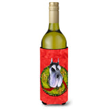 Schnauzer Cristmas Wreath Wine Bottle Beverage Insulator Beverage Insulator Hugger