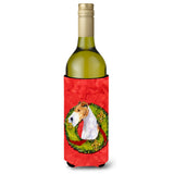 Fox Terrier Cristmas Wreath Wine Bottle Beverage Insulator Beverage Insulator Hugger