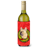French Bulldog Cristmas Wreath Wine Bottle Beverage Insulator Beverage Insulator Hugger