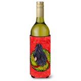 Briard Cristmas Wreath Wine Bottle Beverage Insulator Beverage Insulator Hugger