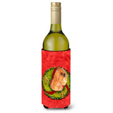 Brussels Griffon Cristmas Wreath Wine Bottle Beverage Insulator Beverage Insulator Hugger