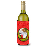 Jack Russell Terrier Cristmas Wreath Wine Bottle Beverage Insulator Beverage Insulator Hugger