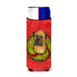 Bullmastiff Cristmas Wreath Ultra Beverage Insulators For Slim Cans Ss4204Muk