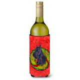 Schnauzer Cristmas Wreath Wine Bottle Beverage Insulator Beverage Insulator Hugger Ss4210Literk