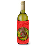 Field Spaniel Cristmas Wreath Wine Bottle Beverage Insulator Beverage Insulator Hugger