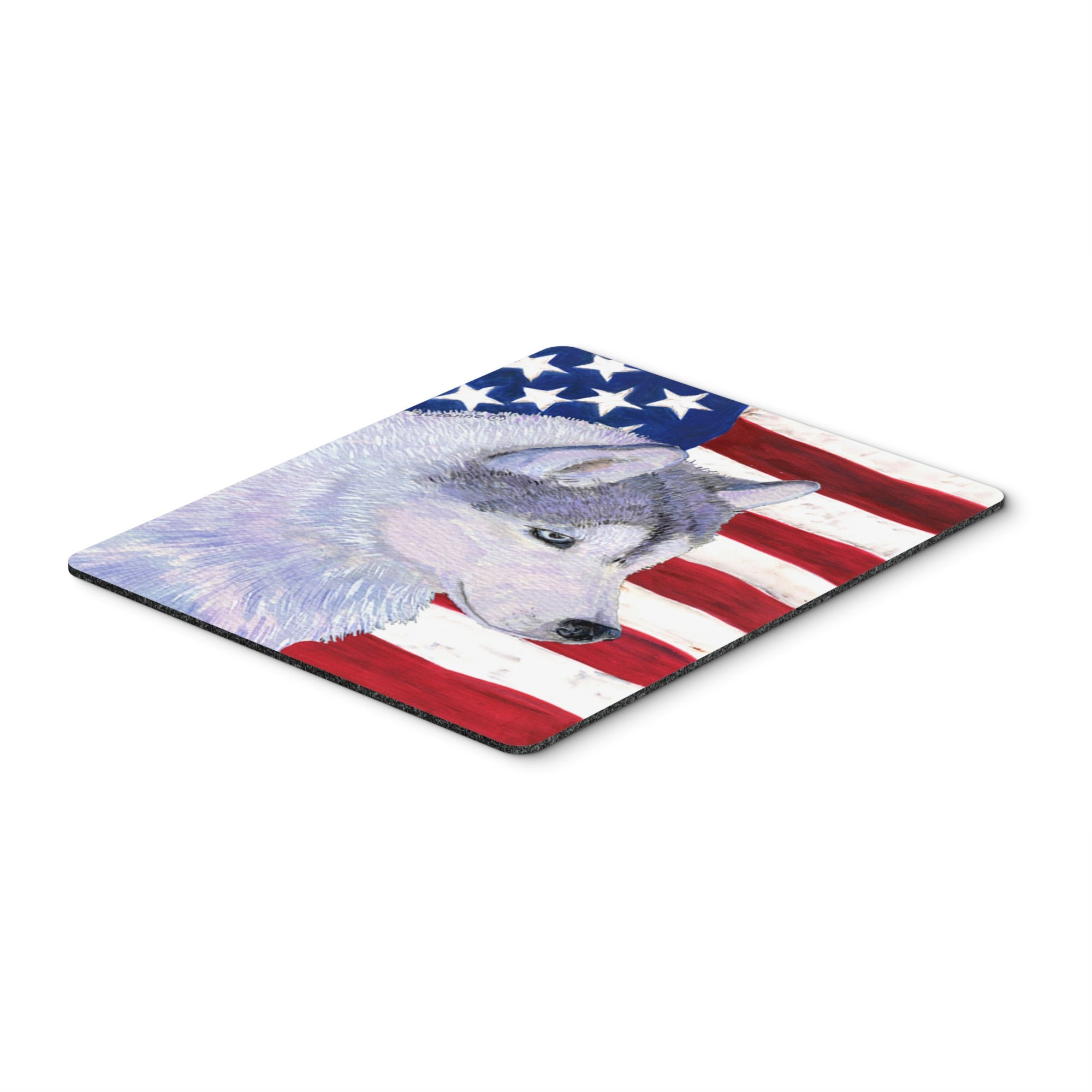 Caroline'S Treasures Mouse/Hot Pad/Trivet, Usa American Flag With Siberian Husky (Ss4220Mp)