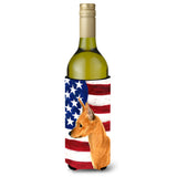 Usa American Flag With Min Pin Wine Bottle Beverage Insulator Beverage Insulator Hugger Ss4222Literk