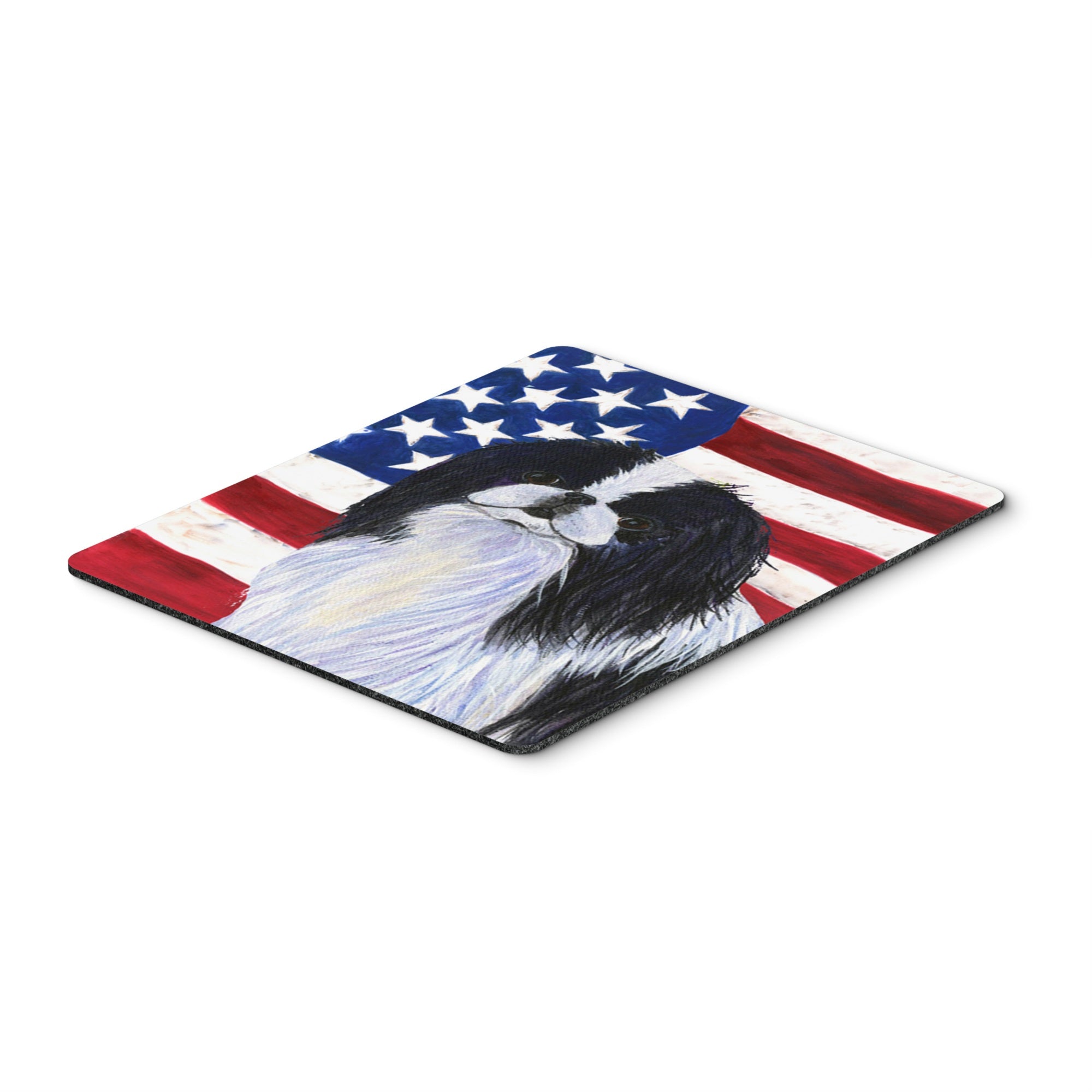 Caroline'S Treasures Mouse/Hot Pad/Trivet, Usa American Flag With Japanese Chin (Ss4223Mp)