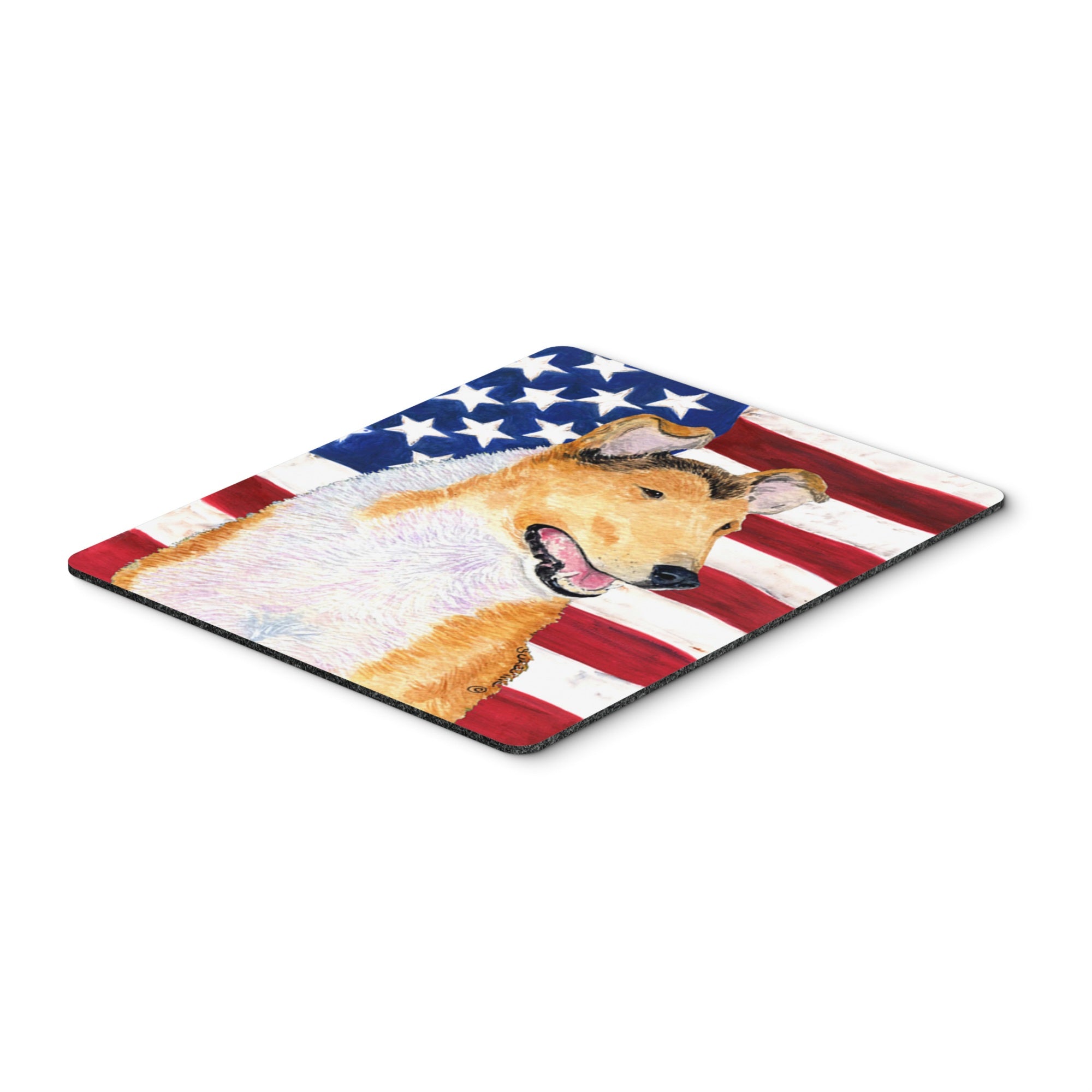 Caroline'S Treasures Mouse/Hot Pad/Trivet, Usa American Flag With Collie Smooth (Ss4226Mp)