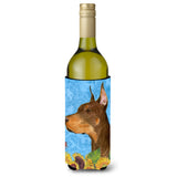 Doberman In Summer Flowers Wine Bottle Beverage Insulator Beverage Insulator Hugger Ss4237Literk