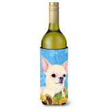 Chihuahua In Summer Flowers Wine Bottle Beverage Insulator Beverage Insulator Hugger
