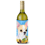 Chihuahua In Summer Flowers Wine Bottle Beverage Insulator Beverage Insulator Hugger Ss4243Literk