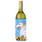 Borzoi In Summer Flowers Wine Bottle Beverage Insulator Beverage Insulator Hugger