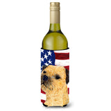 Usa American Flag With Border Terrier Wine Bottle Beverage Insulator Beverage Insulator Hugger