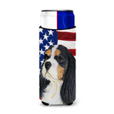 Usa American Flag With Cavalier Spaniel Ultra Beverage Insulators For Slim Cans Ss4248Muk