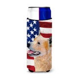 Usa American Flag With Australian Cattle Dog Ultra Beverage Insulators For Slim Cans Ss4251Muk