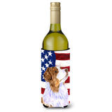 Usa American Flag With Australian Shepherd Wine Bottle Beverage Insulator Beverage Insulator Hugger