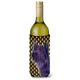 Skye Terrier Candy Corn Halloween Portrait Wine Bottle Beverage Insulator Beverage Insulator Hugger