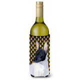 Rat Terrier Candy Corn Halloween Portrait Wine Bottle Beverage Insulator Beverage Insulator Hugger