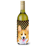 Corgi Candy Corn Halloween Portrait Wine Bottle Beverage Insulator Beverage Insulator Hugger Ss4279Literk