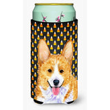 Corgi Candy Corn Halloween Portrait Tall Boy Beverage Insulator Beverage Insulator Hugger