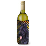 Briard Candy Corn Halloween Portrait Wine Bottle Beverage Insulator Beverage Insulator Hugger